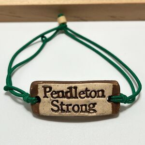 MudLove Clay Bracelet Pendleton Strong Green Elastic Cord Handcrafted Casual